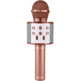 Resim Marsilyan Karaoke Mikrofonlu Hoparlör - Şarjlı -Bluetooth Rose Gold (4887) 