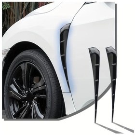 Resim Chuangyinshop Black 2 Adet Carbon Fiber Spoiler Body Trim Cover Otomobil Icın On Kanat Yan Vantilator Izgara Dayanıklı Tpu Malzeme 