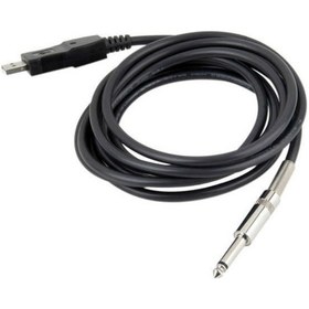 Resim USB To 6.3 mm Çivi Jack Gitar Saz Bağlantı Kablosu 6.3 mm USB Çevirici 