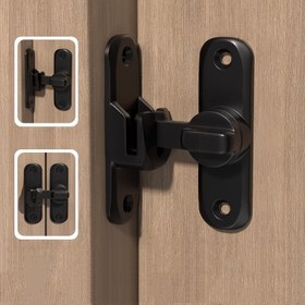 Resim 90/180 Derece Açılır Kapılar, Banyo Panjurları ve Dolap Kapıları için Sağlam Metal Açı Dikine & Kayar Mandal - Kolay Kurulumlu Güvenlik Kilidi, Şık Siyah Bitişli, Minimalist Donanım, Güvenilir Mekanizma, DIY Projeler İçin 