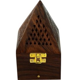 Resim Konik Tütsü Yakma Kutusu Ahşap Piramit Konik Tütsü Yakma Kutusu 