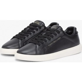 Resim Tommy Hilfiger Icon Court Hafif Parlak Kadın Siyah Sneaker Fw0fw08949bds Siyah 