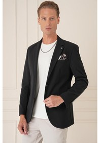 Resim Efor Comfort Fit Çift Yırtmaç Fleto Cep Esnek Pamuk Casual Siyah Ceket C 675 Siyah 
