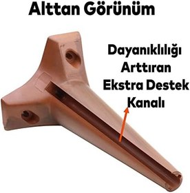 Resim Badem10 Aspen Lüks Mobilya Kanepe Sehpa Puf Koltuk Ayağı 24 cm Kahverengi Ahşap Desenli Baza Ayak 