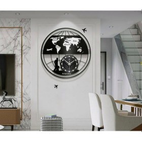 Resim Dünya Haritalı Duvar Saati 