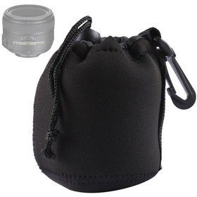 Resim Neopren Slr Kamera Lensi Taşıma Çantası Çantası Karabina İle Çanta, Boyut: 8x10cm Siyah Diğer 