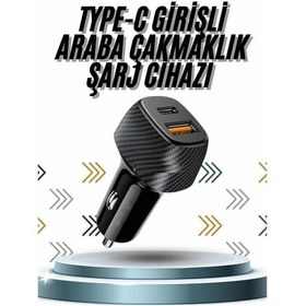 Resim Vexor Hızlı Oto Şarj Cihazı 38w Çift Girişli Hızlı Şarj Oto Çakmaklık Type-c 