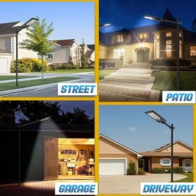 Resim Dayanıklı Güneş Sokak Lambası, 1 adet 6500K 504 LED Güneş Parkı Sokak Lambası (Gündüzden Geceye) Geniş Açılı Hareket Sensörü ve Uzaktan Kumanda ile Ticari Alan Aydınlatma Alanı, Ticari Aydınlatma 