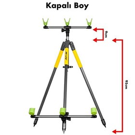 Resim Effe HG283 Kamış Ayağı Surf Tripod 3 Olta Kapasiteli Surf Kamış Sehpası 