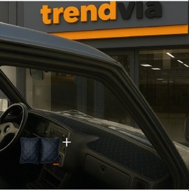 Resim Tofaş Şahin Doğan Kartal Yüksek Ön Göğüs Siyah-mavi Torpido Kılıfı / Siyah-mavi Boyun Yastığı 