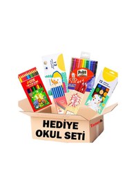 Resim Ilk Okul Seti Kuru Sulu Pastel Keçeli Boya Kalem Kırmız 