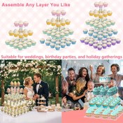 Resim 1 adet Düğün Partisi 3 Katlı/4 Katlı/5 Katlı, Aile Akşamı Kare Kek Standı, Noel Cadılar Bayramı, Tatil Premium Şeffaf Kek Kulesi - Katlı Tatlılar, Kekler, Pastalar, Gösterimler, Düğünler, Mezuniyetler, Doğum Günü Partileri için İdeal (Montaj ve Temizlik Bezli Montaj Talimatı ile Montaj Yaparken Ürün Koruyucu Filmi Çıkarın) 