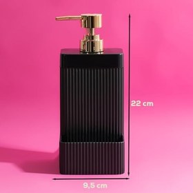 Resim Perotti 13139 Lisbone Süngerlik Hazneli Banyo ve Mutfak Sıvı Sabunluk 550ML Siyah 