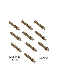 Resim 10 Adet Metrik 10 Saç Gömlekli Çelik Dübel Civatalı M.10 85 Mm. 