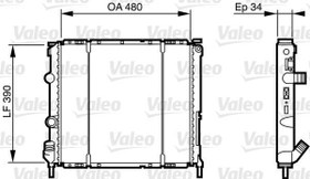 Resim RADYATÖR CLIO II 98 KNG 98-03 AC MEK 480x390x34 