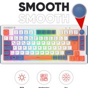 Resim Everest KB-75 Smooth Beyaz/Mavi/Turuncu Rgb Aydınlatmalı Q Membrane Klavye Sessiz Klavye Oyuncu Klavyesi 