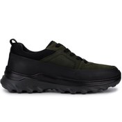 Resim Tamer Tanca Erkek Hakiki Deri Siyah Mat/Haki Sneakers & Spor Ayakkabı 
