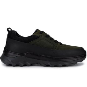 Resim Tamer Tanca Erkek Hakiki Deri Siyah Mat/Haki Sneakers & Spor Ayakkabı 