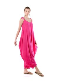 Resim Kadın Eyes Ayarlanabilir Omuz Askılı Oversize Tulum Pembe 