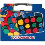 Resim Sedef Çantalı Plastik Poker Fişi Poker Chip Poker Çipi 96 Adet 