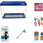 Resim Kanki Pet 35 Cm Akvaryum Hazır Set 3518 Mavi 