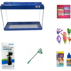 Resim Kanki Pet 35 Cm Akvaryum Hazır Set 3518 Mavi 