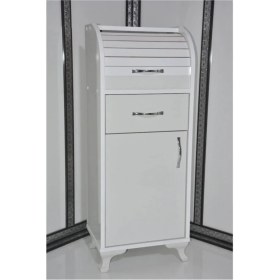 Resim Fora Powder Çok Amaçlı Melamin Kaplama Ekmek Dolabı 105x42x30 cm Kapaklı Çekmeceli Geniş Depolama 