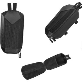 Resim Karbon Desenli Bisiklet Ve Elektrikli Scooter Çantası - 4 Litre - Su Geçirmez Siyah Karbon 