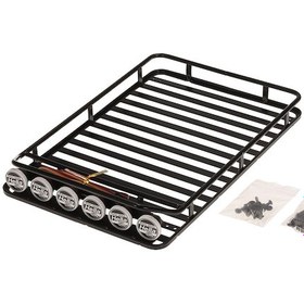 Resim Symbee Ax-519b Metal Çatı Bagajı Ve 6 Led Işık Çubuğu, 1/10 Rc4wd D90 Axial Scx10 90046 İçin Özel Tasarım 