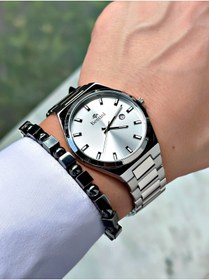 Resim Bentini Takvimli Erkek Kol Saati – Çelik Kordon, Su Geçirmez, 2 Yıl Garantili, Hediye Bileklik 