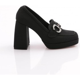 Resim Dgn 0951 Kadin Küt Burun Tokali Platform Topuklu Ayakkabi 