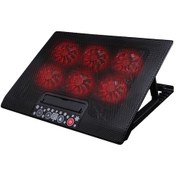Resim M8 Hız Ve Fan Ayarlanabilir 6 Led Fanlı Laptop Soğutucu Stand 