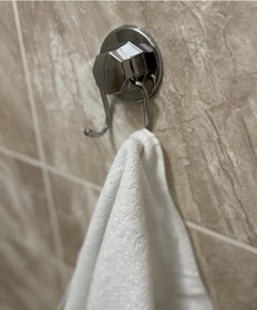 Resim Ömür Boyu Paslanmaz Vakumlu Banyo Tuvalet Havlu Askısı 2 Li Krom Gümüş 