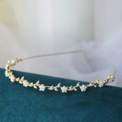Resim Zinc Alloy Gelin Saç Bandı, Sahte İnci ve Çiçek Detayları ile Şık - Düğünler ve Özel Günler için Mükemmel, Düğün Saç Aksesuarı | Çiçek Detaylı Zinc Alloy Saç Bandı | Detaylı El Sanatları 