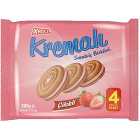 Resim Xroll Çilekli Kremalı Bisküvi 4x75 G 