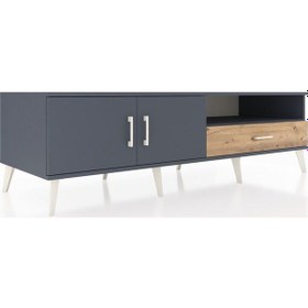 Resim Kronos Tv Ünitesi 2 Raflı Tek Çekmeceli 2 Kapaklı 176x59x51 Antrasit-antrasit/çam Antrasıt/atlas Çam 