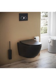 Resim Vitra Sento Slim Klozet Kapağı, Yavaş Kapanır, Mat Siyah, 120-483-009 