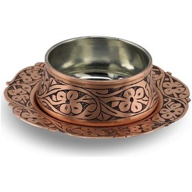 Resim Kırpıklı Tabaklı Bakır Çerezlik Kahvaltılık Kase 