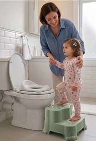 Resim Wumboo Kaydırmaz Çocuk Basamağı - Çift Katlı Banyo Merdiven Yükseltici Bebek Basamağı -Yeşil 