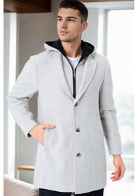 Resim Plt8395 Dewberry Battal Palto-desenli Bej-2 Desenli Bej-2 