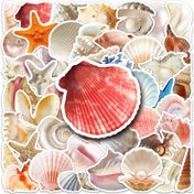 Resim 50 Adet Deniz Kabuğu Okyanus Sevimli Komik Aşk Doodle Sanatı Cool Estetik Karikatür Su Geçirmez Çıkartmalar, Valiz Su Şişesi DIY Laptop Kaykay Bagaj Parti Süsleme Hediye 