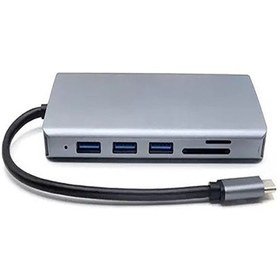 Resim Daytona Mst-12k Type-c To 5*usb 3.0 4k Hdmı Rj45 Ethernet Kart Okuyucu Aux Pd Hub Çevirici Adaptör 