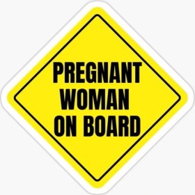 Resim TSC Dikkat Arabada Hamile Var Sticker Etiket 19CM Md2 
