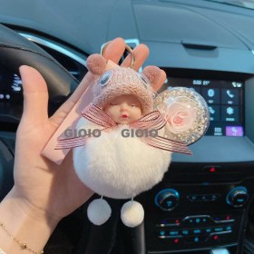 Resim Silver1 Gıoıo Yeni Ipek Eşarp Anahtarlık Kişiselleştirilmiş Inci Papyon Çanta Çekicilik Dokuma Anahtarlık (Yurt Dışından) 