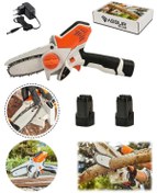 Resim Depolife Şarjlı zincirli testere ağaç ahşap kesmek için Şarjlı çift akülü testere ağaç dal budama testeresi 