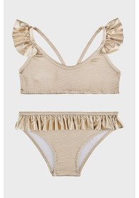 Resim Slipstop Zelma Gold Junior Desenli Upf 50+ Korumalı Çabuk Kuruyan Bikini Kız Çocuk Bikini Sb2614000608 Altın 