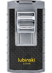 Resim Lubinski Yeni Stil Delicili Çift Torch Puro Çakmağı Silver 