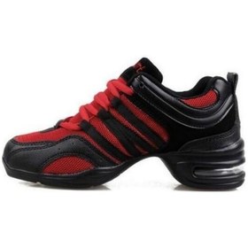 Resim Kırmızı Moda Nefes Yumuşak Taban Spor Dans Ayakkabıları Spor Ayakkabı Uygulama Ayakkabıları Modern Dans Caz Ayakkabıları Kırmızı 