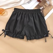 Resim 1 adet Kadınlar için Sevimli Fiyonklu Güvenlik Şortu, İlkbahar/Yaz Hafif, Nefes Alabilir, Çabuk Kuruyan, Anti-Maruz Kalma, Bol Fener Stili, Polyester %95, Elastan %5, Örme Kumaş Düz Renk 
