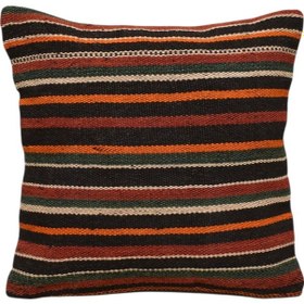 Resim Zehra Abla Halı Yeni El Dokuma Dekoratif Kilim Kırlent Yastık Kılıfı 6429 Çok Renkli 